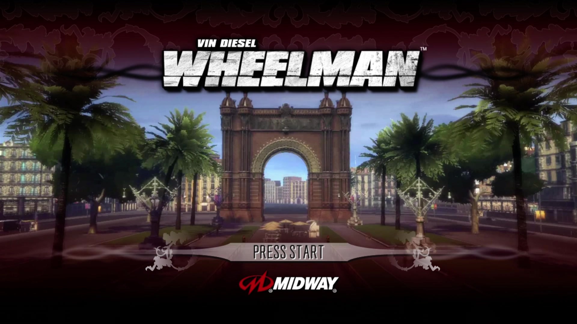 Wheelman title screen for Xbox 360